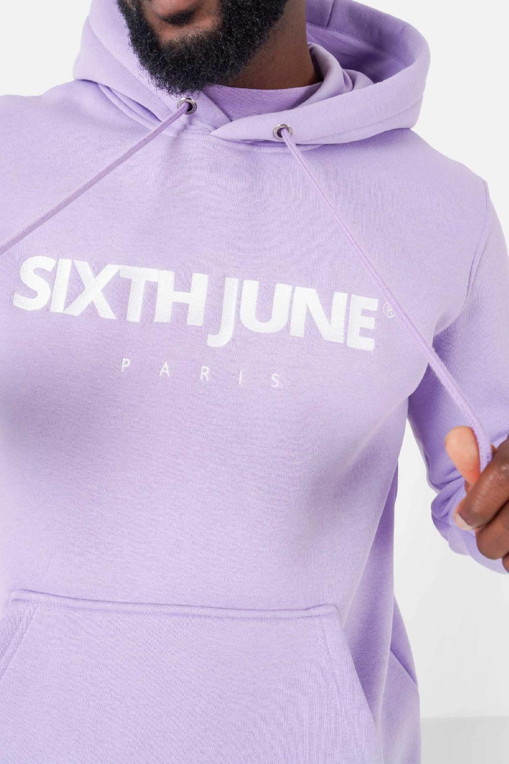 Sixth June Sweatshirt Capuche Molletonné Logo Violet