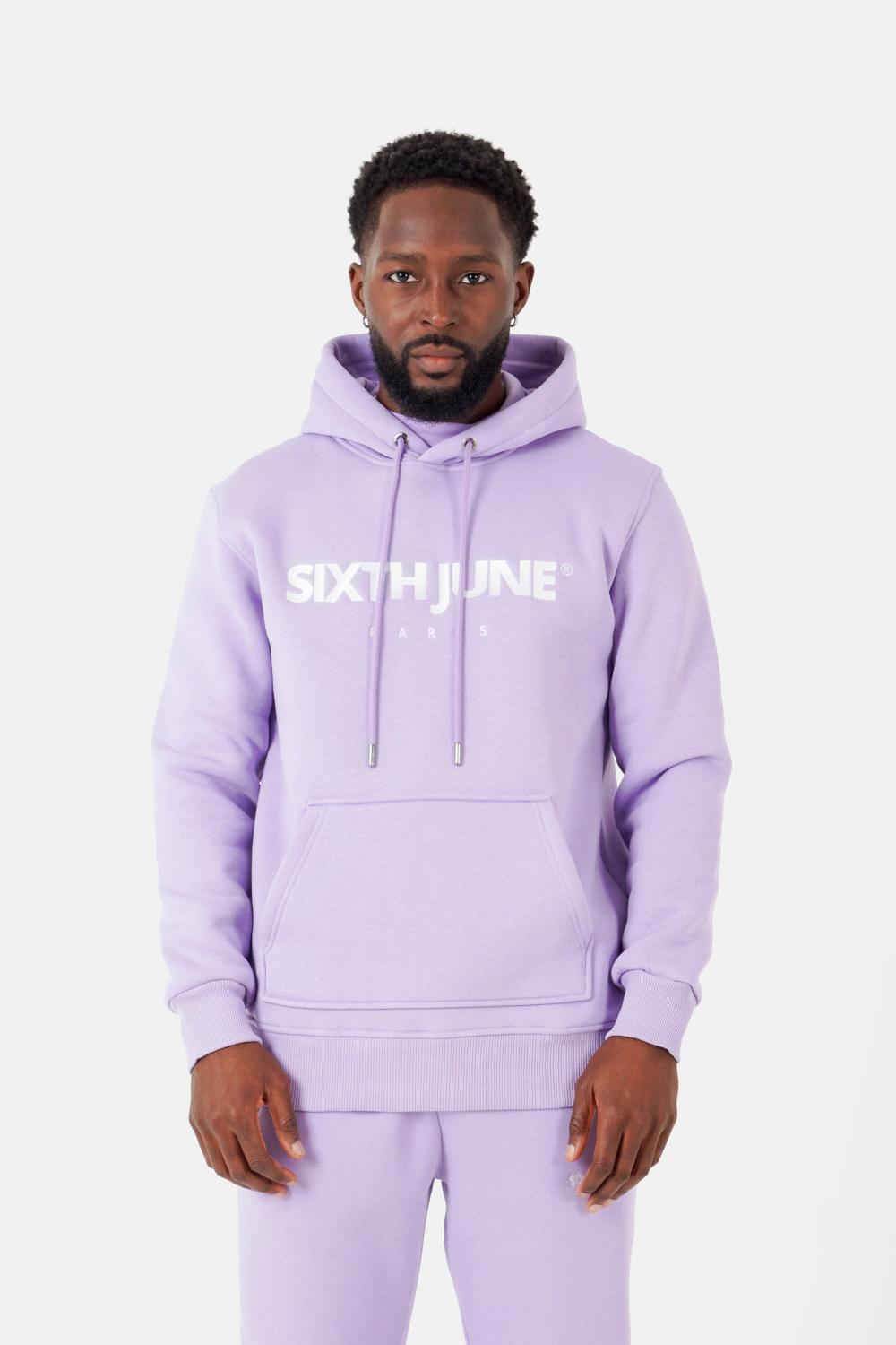 sixth june Sweatshirt capuche molletonné logo Violet