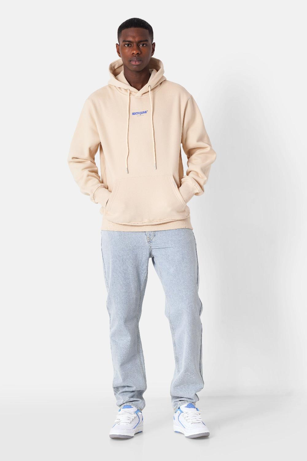 Sixth June Sweatshirt Capuche Motifs Azulejos Beige