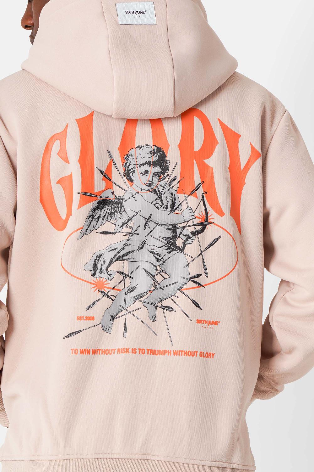 Sixth June Sweatshirt Imprimé Glory Ange Imprimé Beige