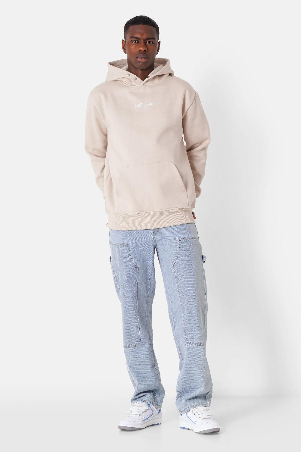 Sixth June Sweatshirt Logo Gothique Imprimé Beige Clair