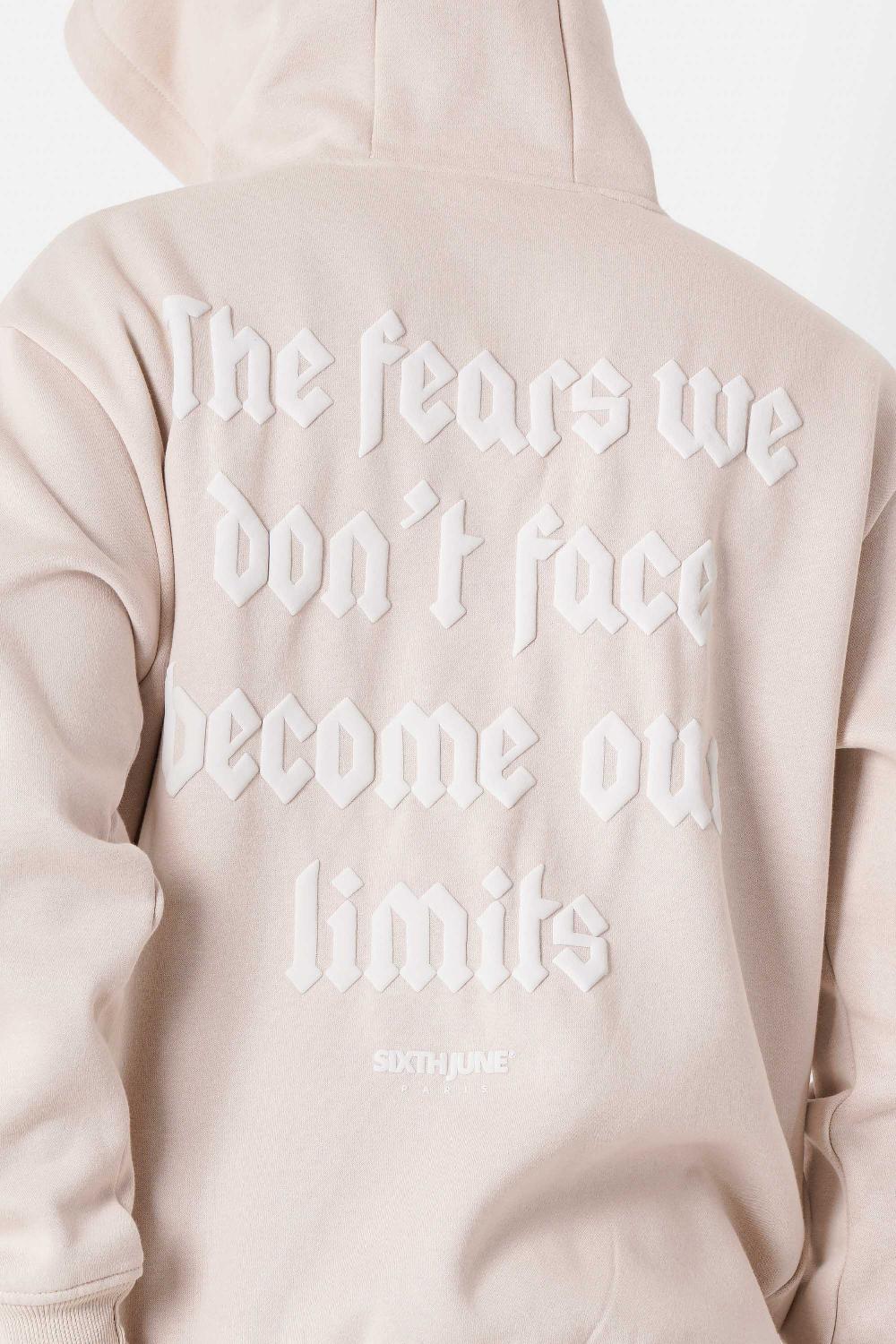 Sixth June Sweatshirt Logo Gothique Imprimé Beige Clair