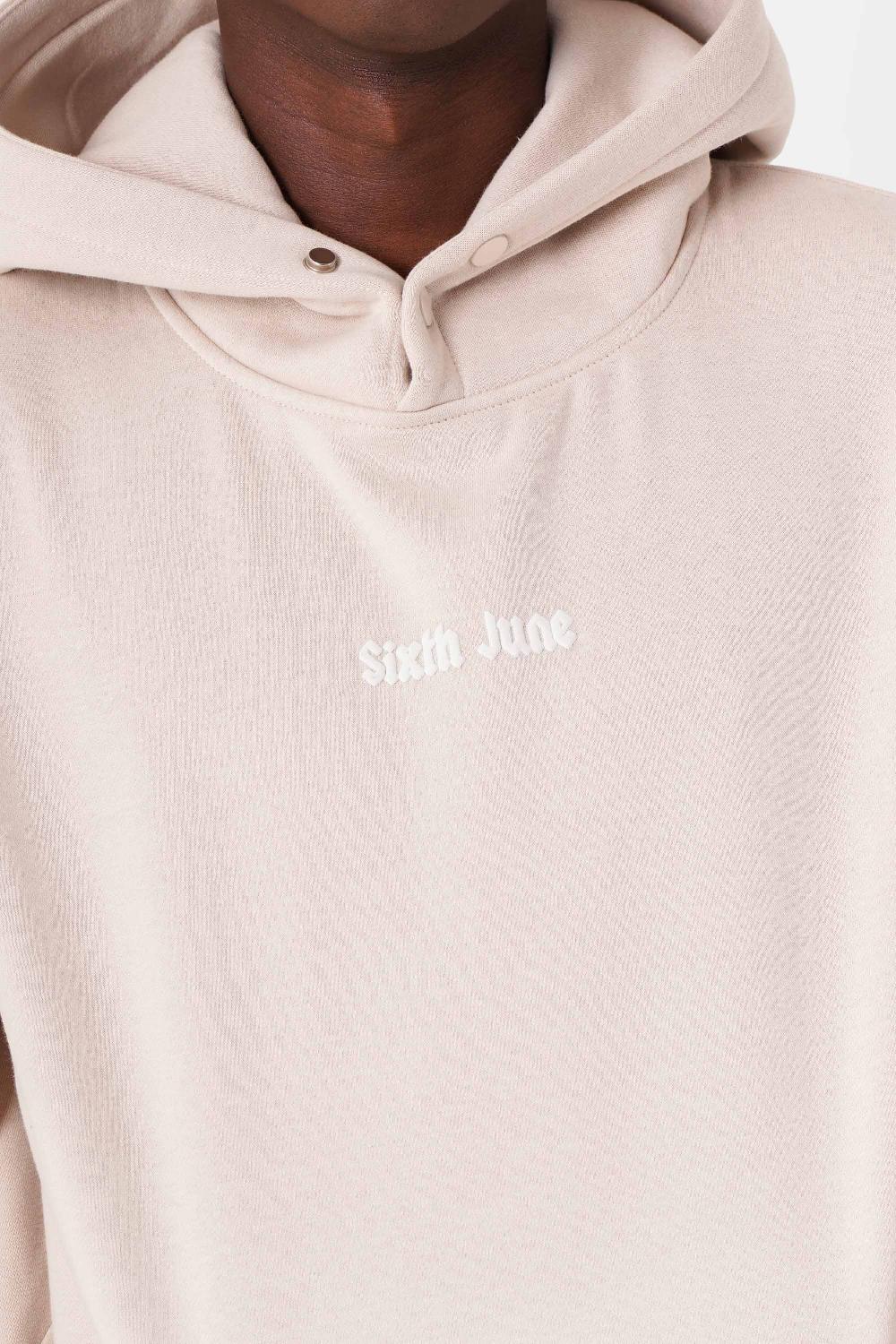 Sixth June Sweatshirt Logo Gothique Imprimé Beige Clair