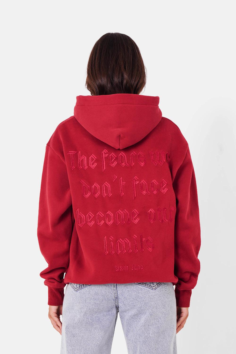 sixth june Sweatshirt logo gothique imprimé Rouge Bordeaux