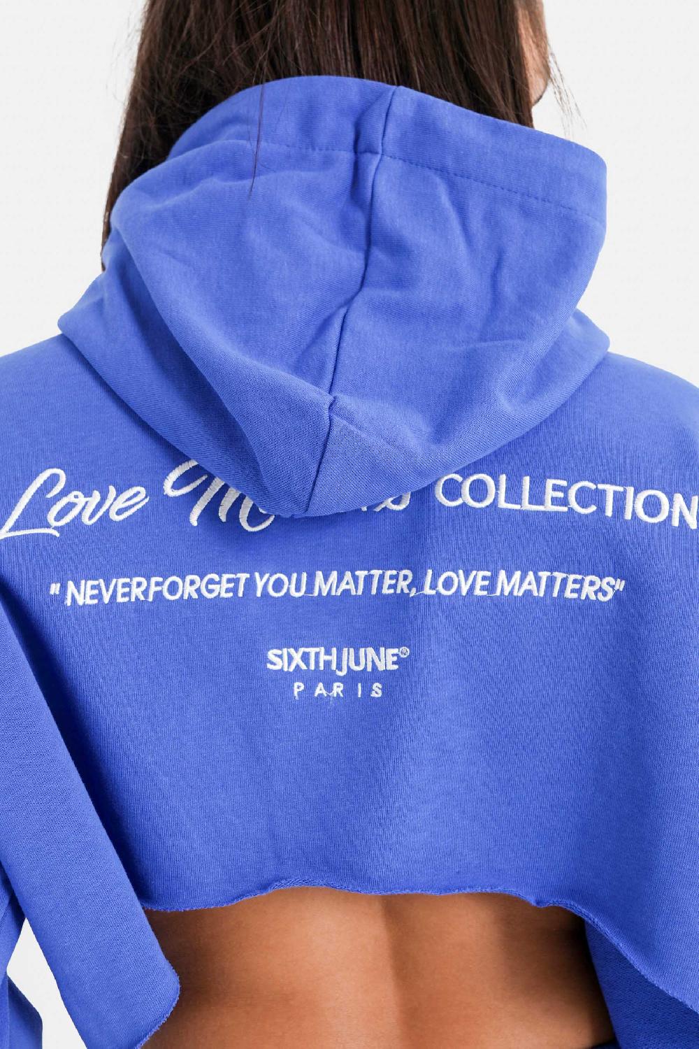 Sixth June Sweatshirt LOVE MATTERS Brodé Bleu Foncé