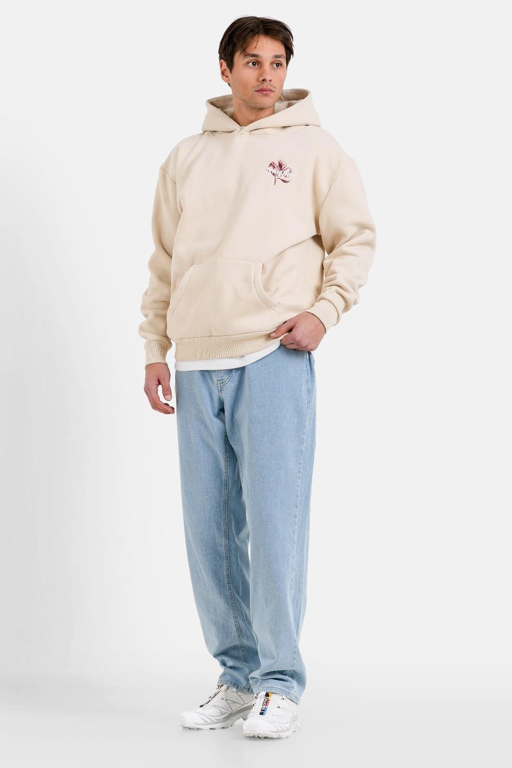 Sixth June Sweatshirt Metallic Flower Imprimé Beige