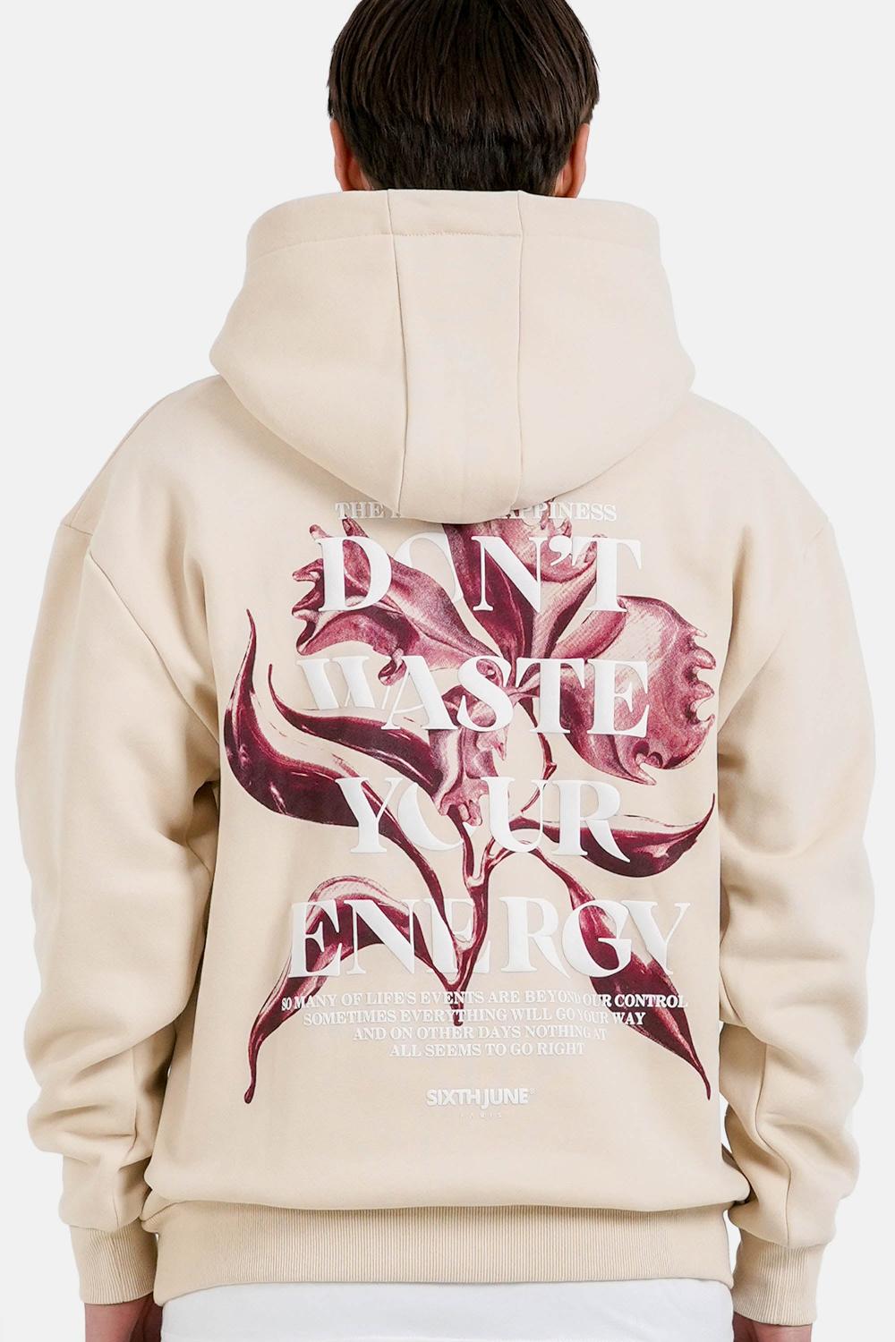 Sixth June Sweatshirt Metallic Flower Imprimé Beige