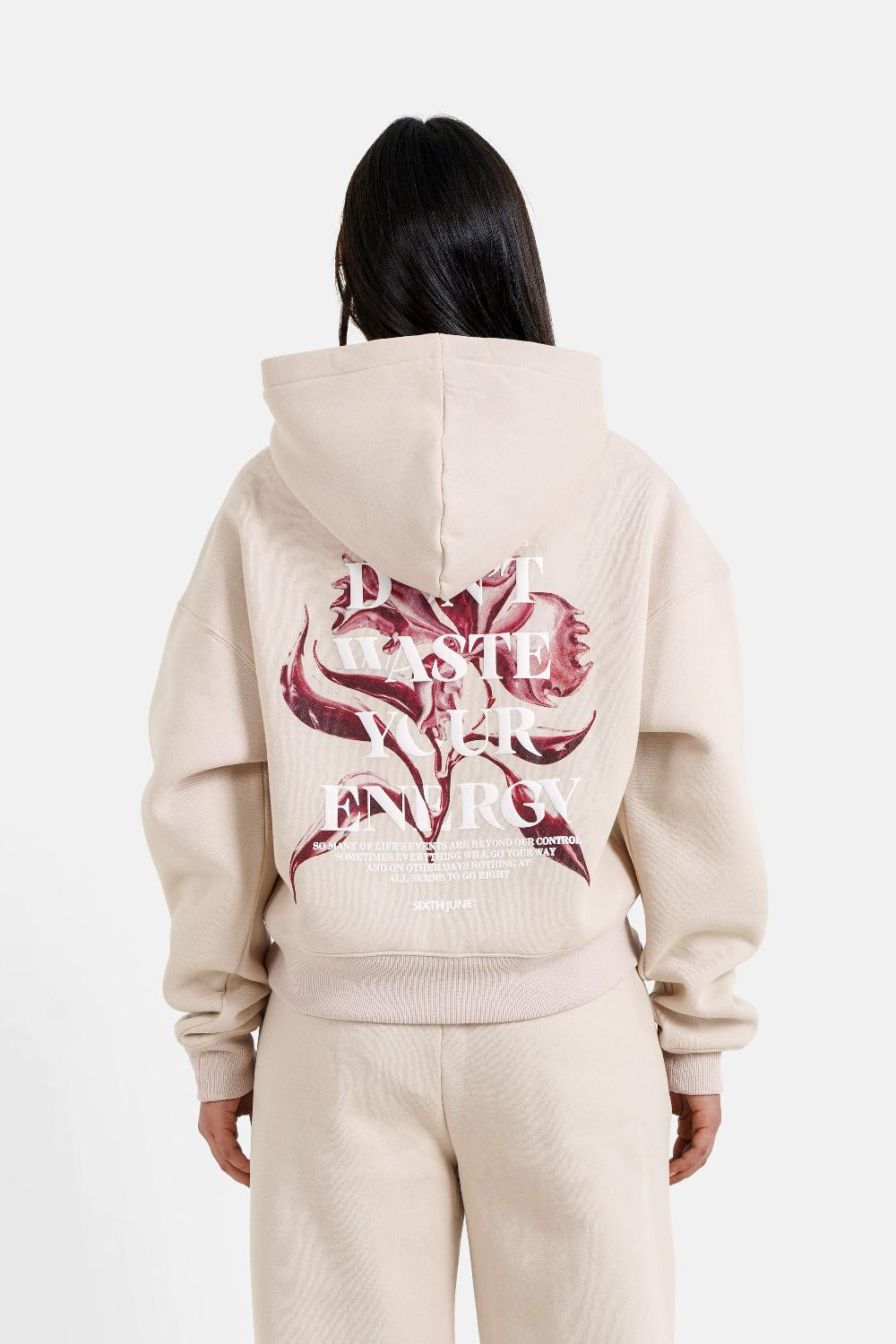 sixth june Sweatshirt metallic flower imprimé Beige