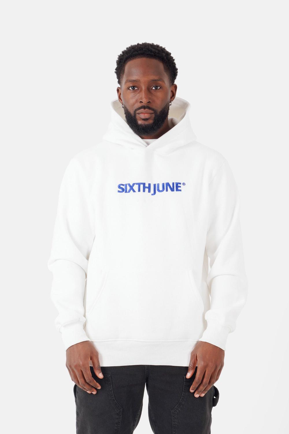 sixth june Sweatshirt molletonné logo bicolore Blanc cassé