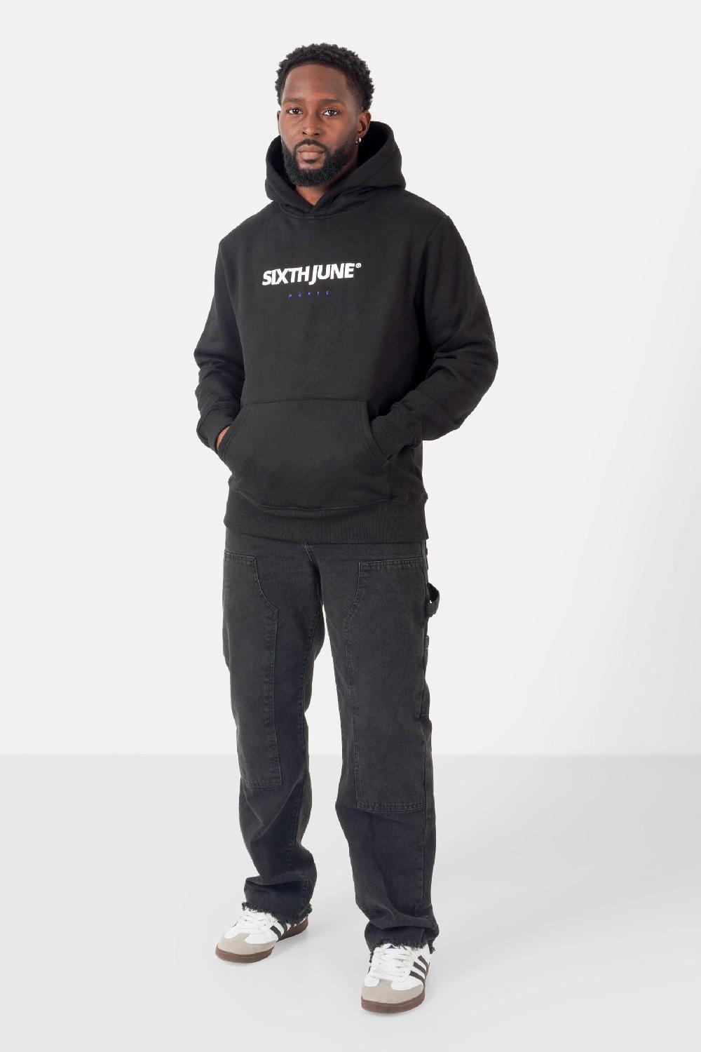 Sixth June Sweatshirt Molletonné Logo Bicolore Noir