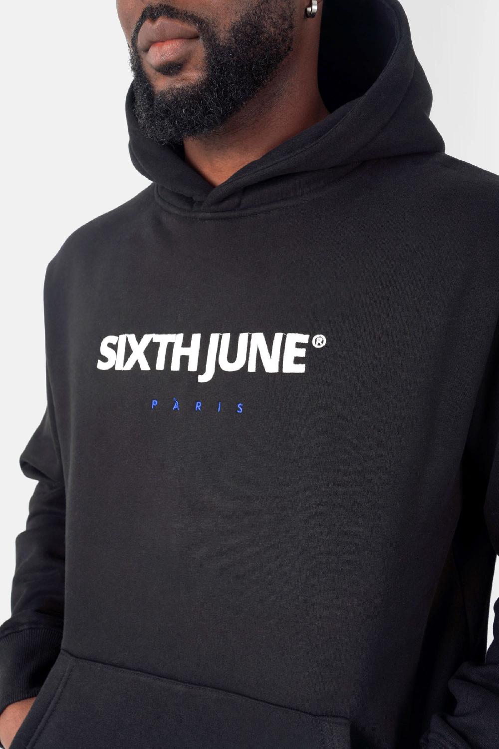 Sixth June Sweatshirt Molletonné Logo Bicolore Noir