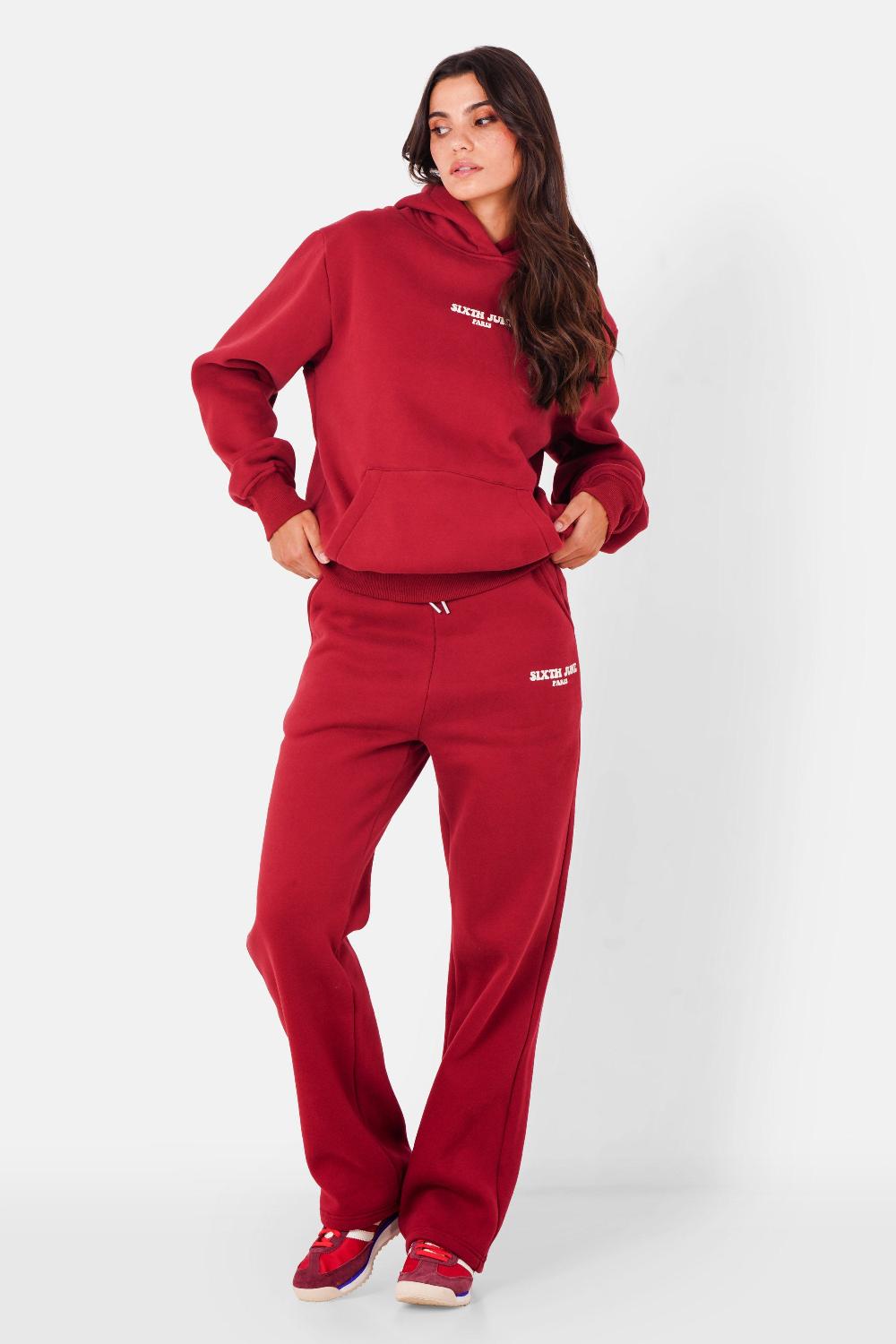 Sixth June Sweatshirt Molletonné Take The Risk Rouge Bordeaux