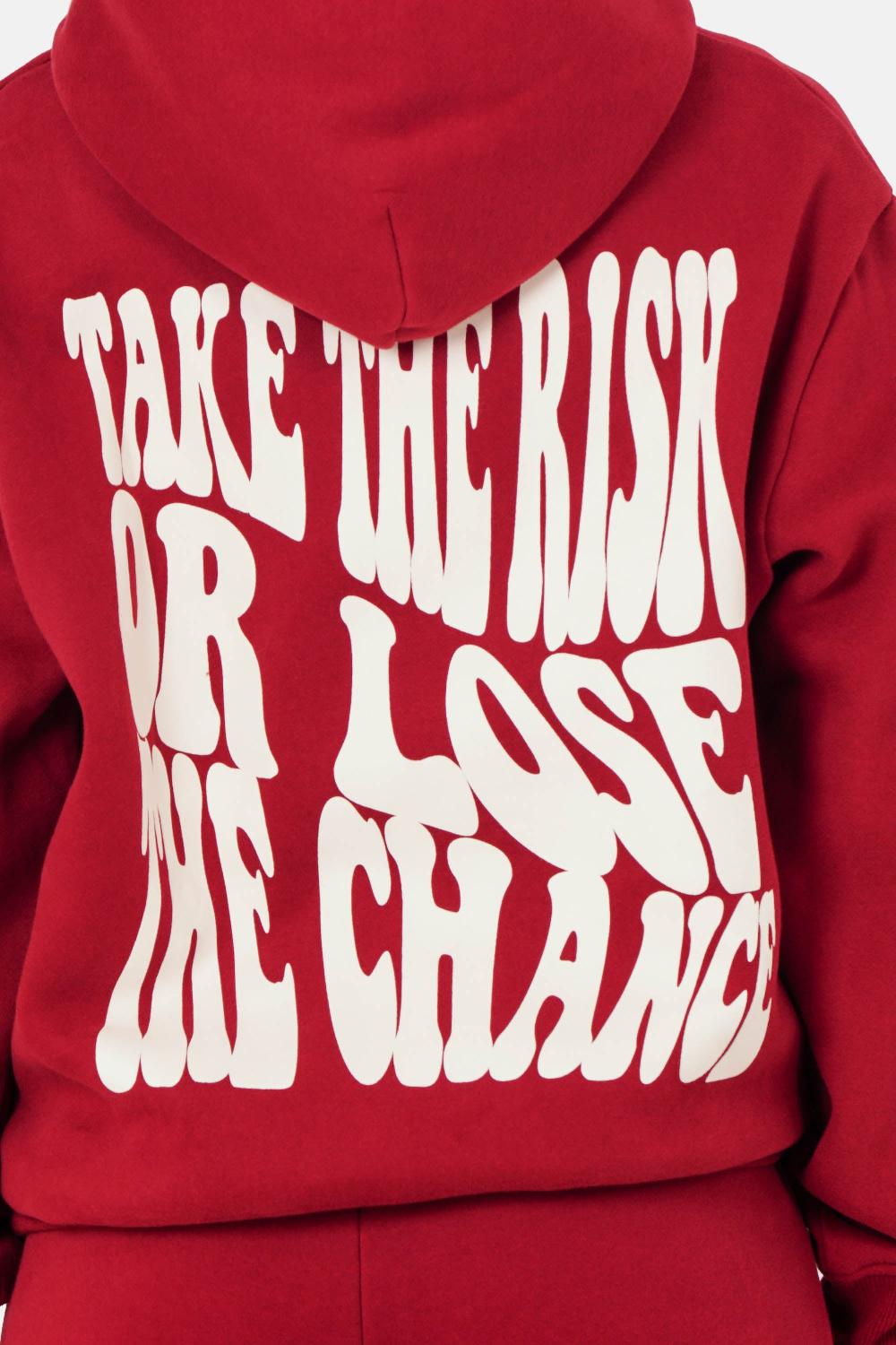 Sixth June Sweatshirt Molletonné Take The Risk Rouge Bordeaux