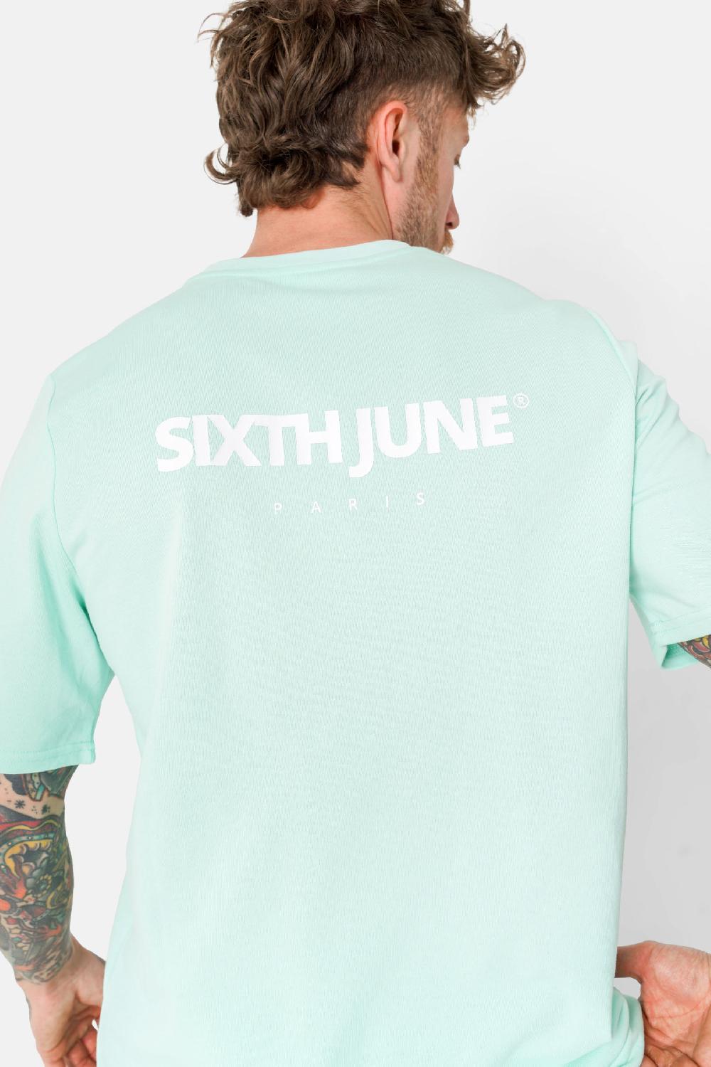 Sixth June T-shirt Essentiel Logo Imprimé Vert Clair