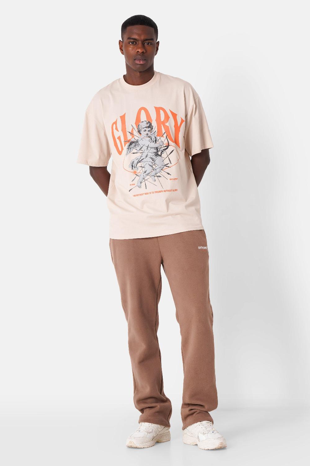 Sixth June T-shirt Imprimé Glory Ange Imprimé Beige