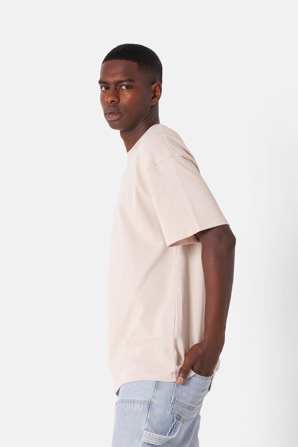 Sixth June T-shirt Imprimé Gothique Logo Beige Clair