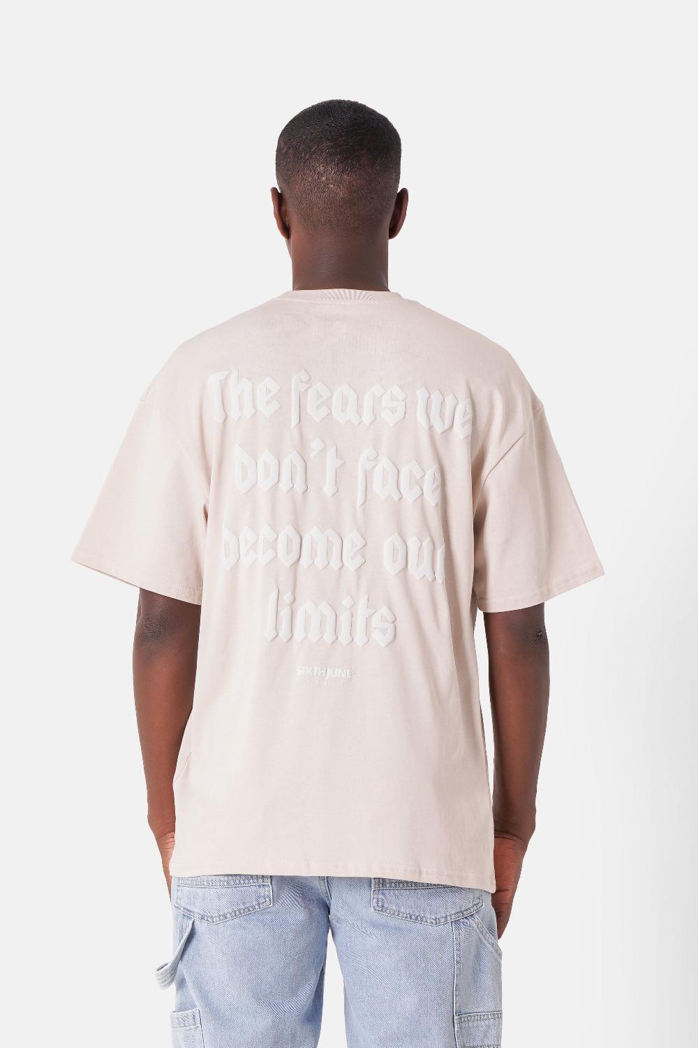 sixth june T-shirt imprimé gothique logo Beige clair