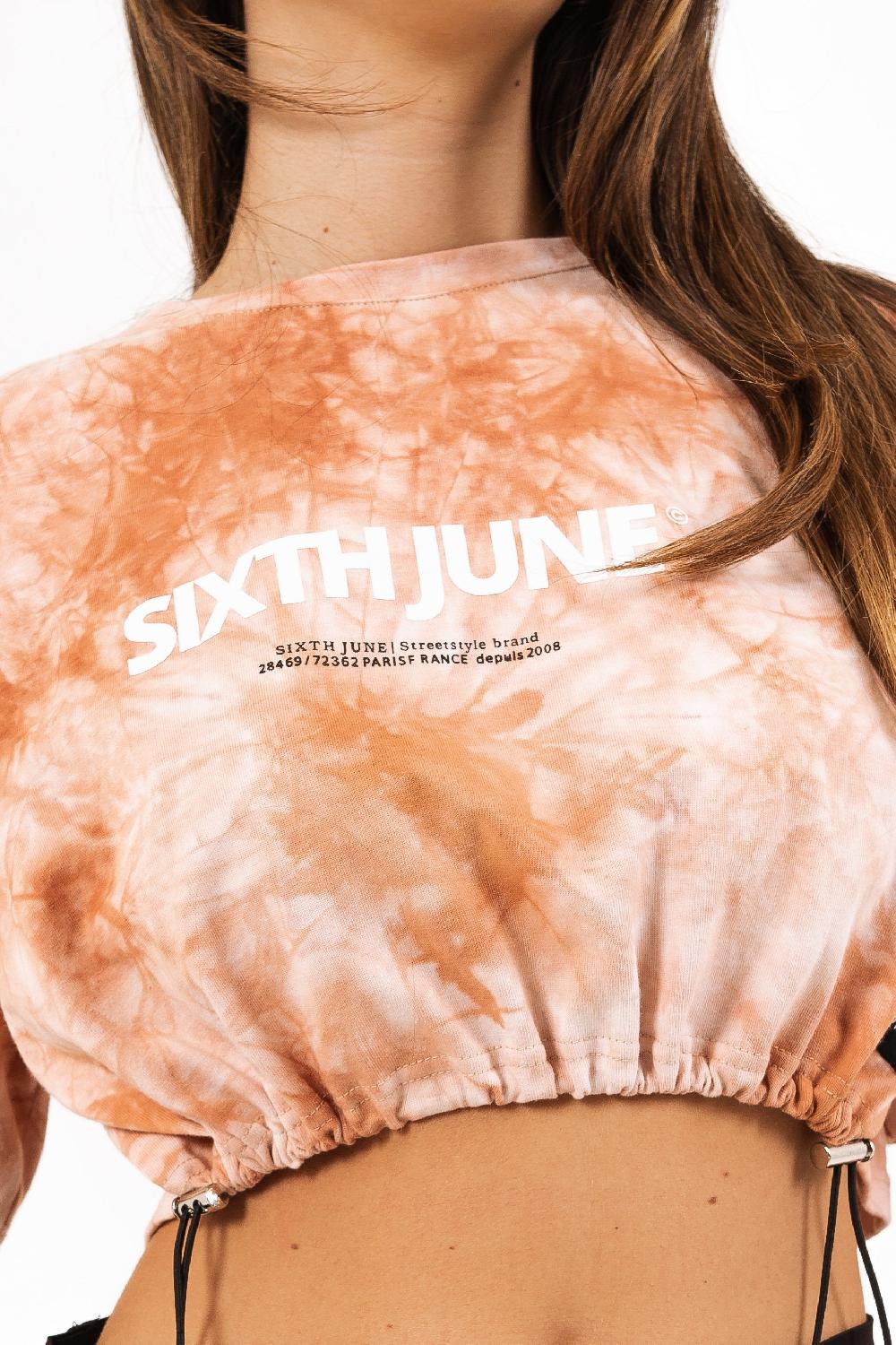 Sixth June T-shirt Tie And Dye Cordon Serrage Orange