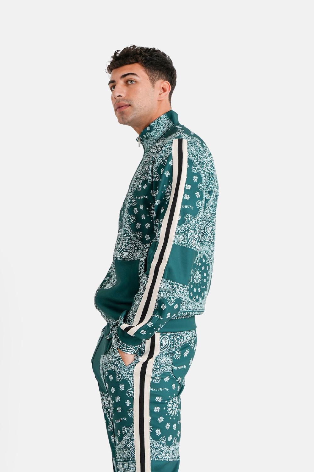 Sixth June Veste Survêtement Zippé Bandana Vert Foncé