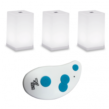 Smart And Green PACK CUB ET KEY PACK DE TROIS LAMPES À POSER CUB ET D’UNE TÉLÉCOMMANDE