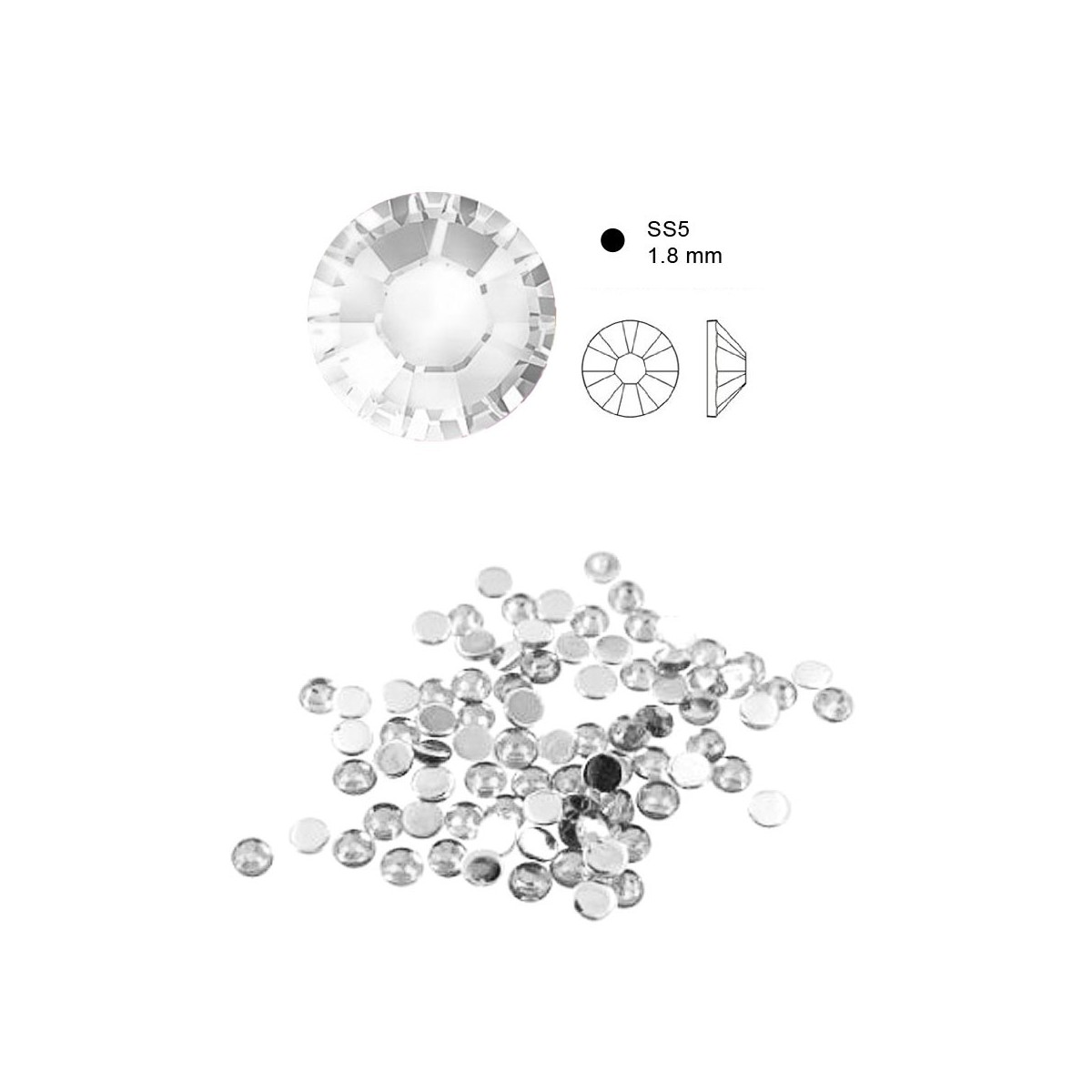 so charm 50 cristaux scintillants crystal à fond plat