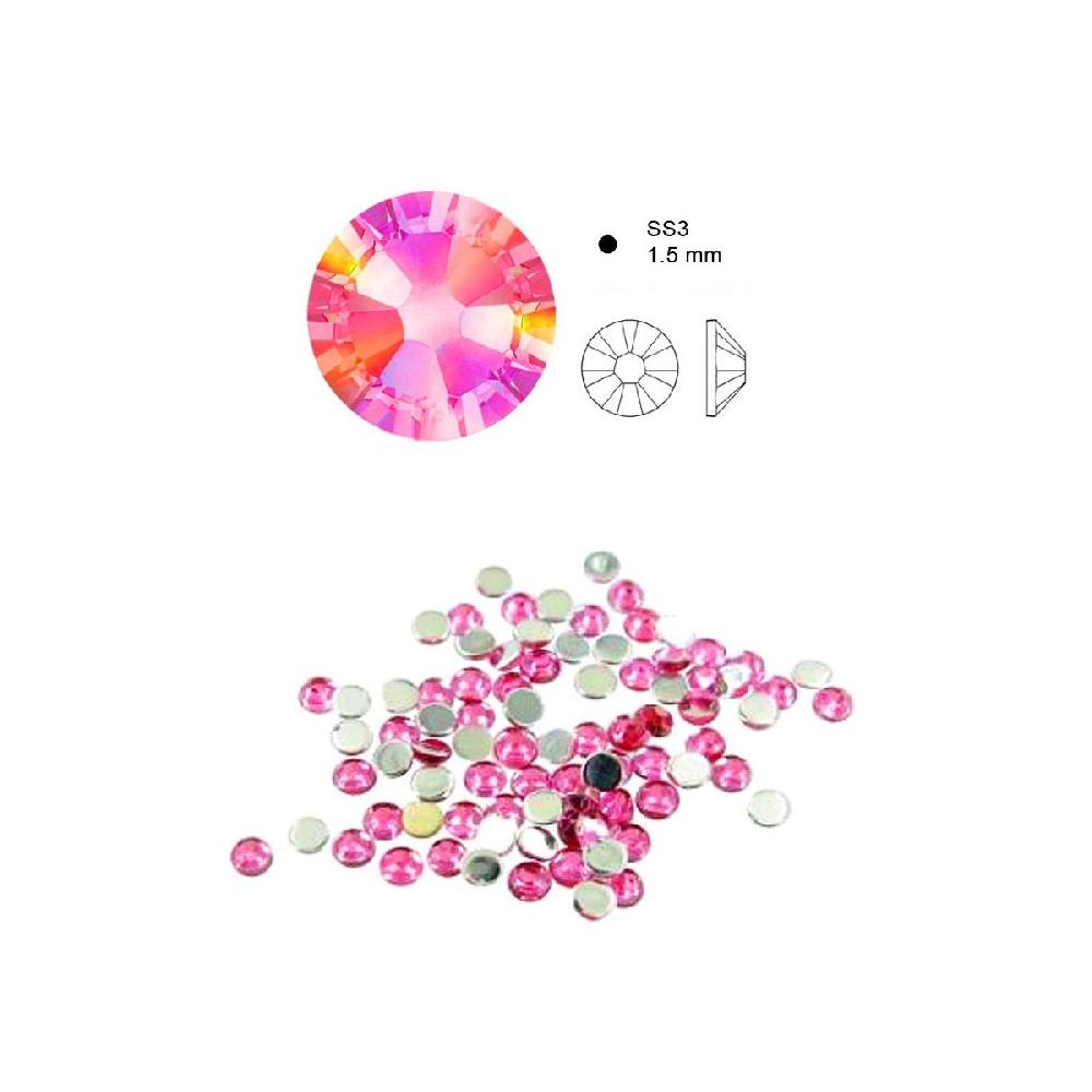 so charm 50 cristaux scintillants light rose à fond plat