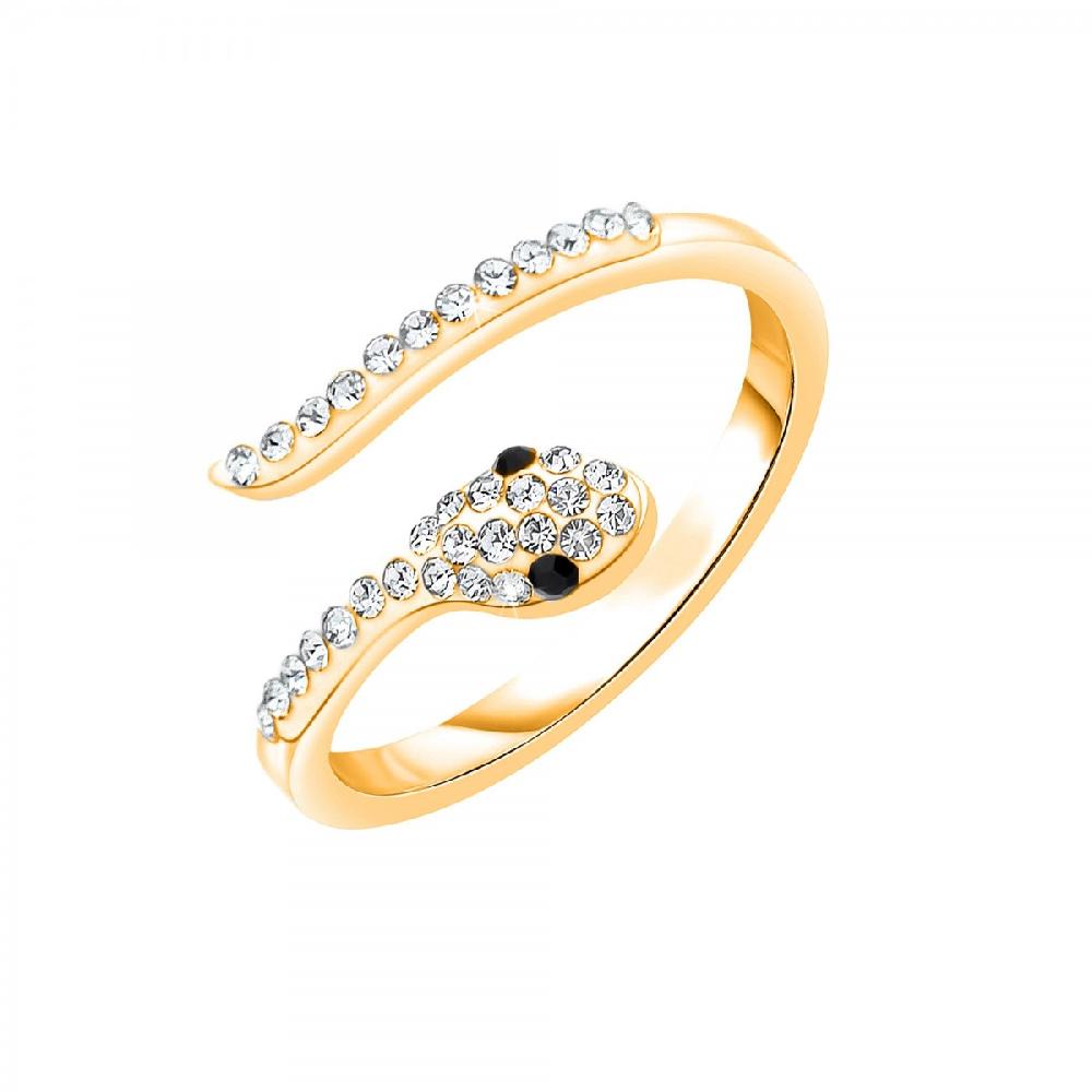 so charm Bague ajustable serpent SoCharm ornée de Cristaux scintillants