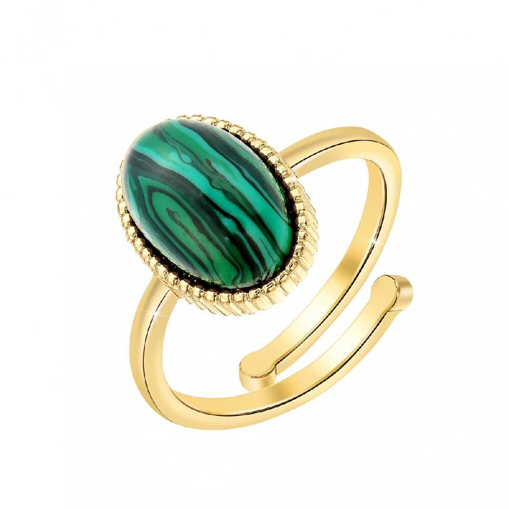 so charm Bague ajustable SoCharm ornée d'une malachite
