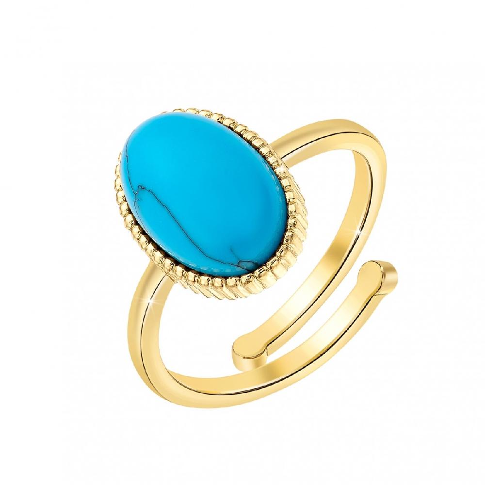 so charm Bague ajustable SoCharm ornée d'une pierre turquoise