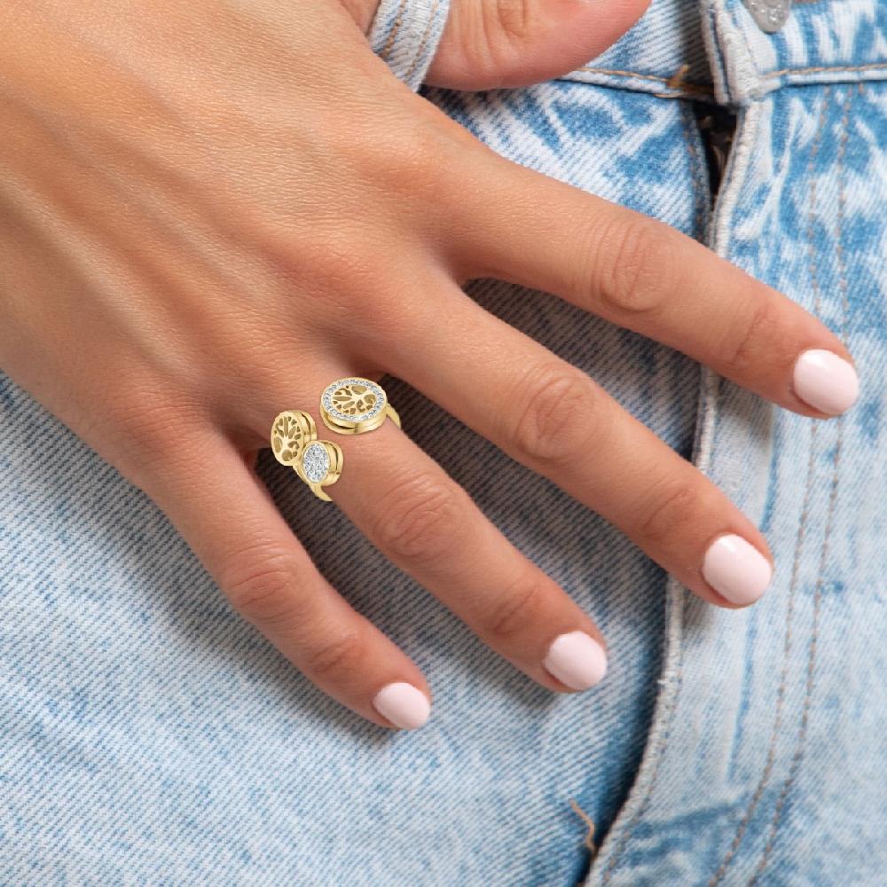 So Charm Bague Arbre De Vie Taille 54 SoCharm Ornée De Cristaux Scintillants