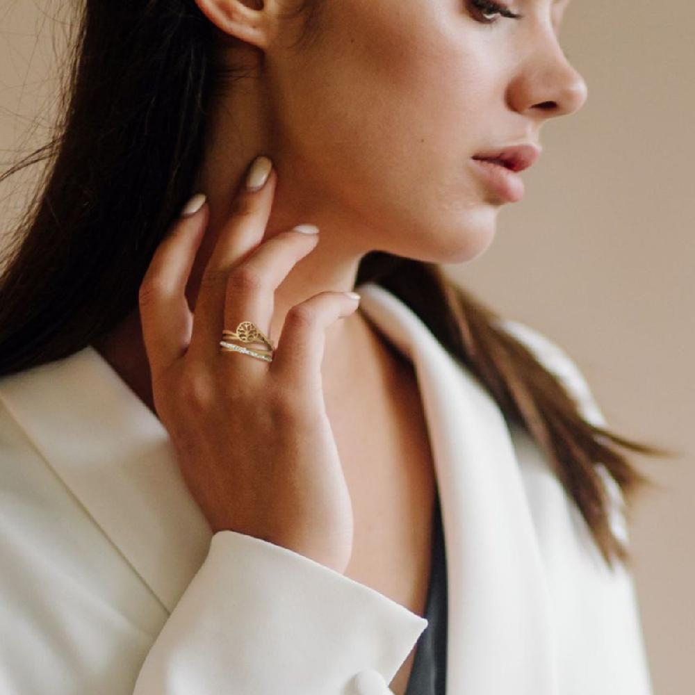 So Charm Bague Arbre De Vie Taille 54 SoCharm Ornée De Cristaux Scintillants