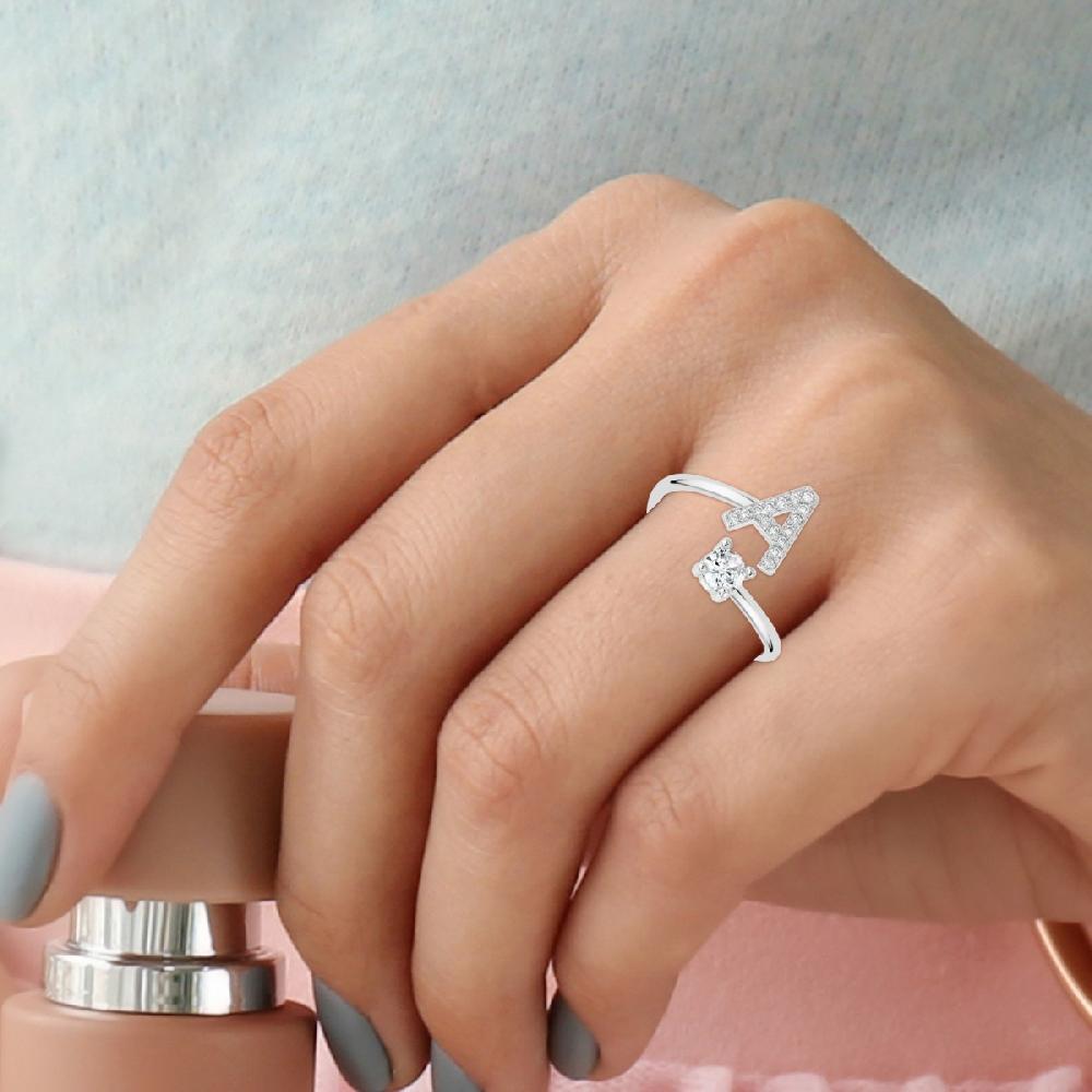 So Charm Bague Lettre A Ajustable SoCharm Ornée De Zirconium