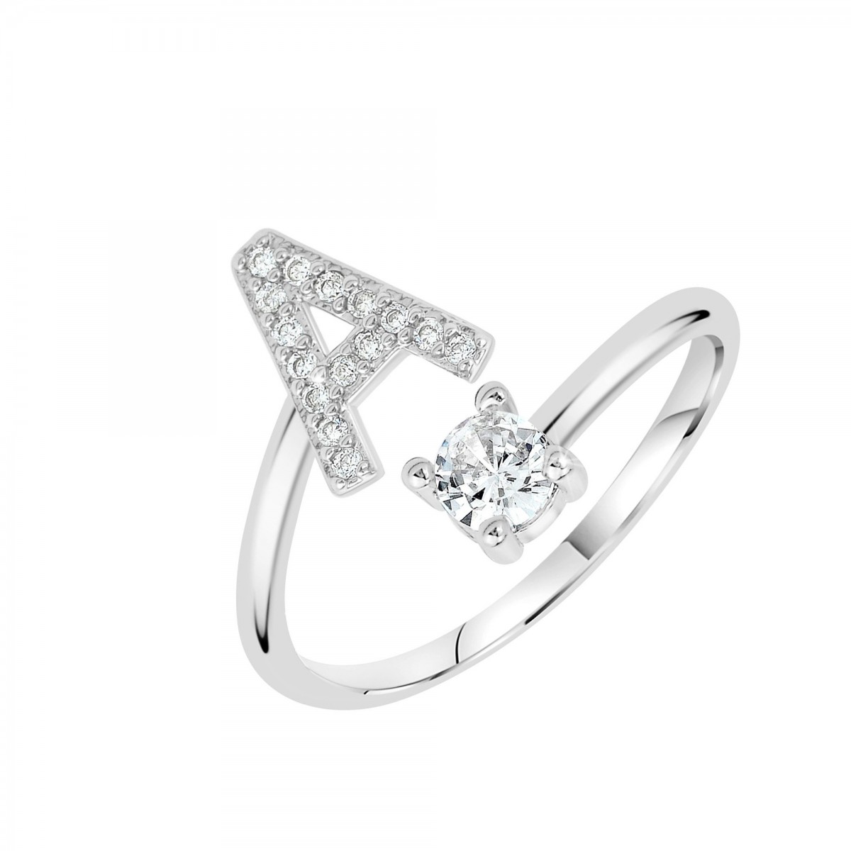 so charm Bague lettre A ajustable SoCharm ornée de Zirconium