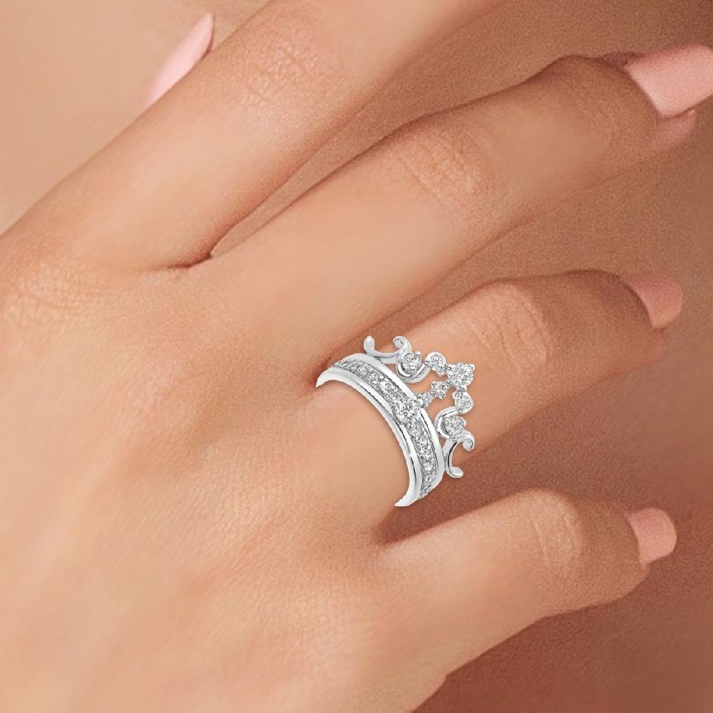 So Charm Bague Taille 54 Couronne SoCharm Ornée De Cristaux Scintillants