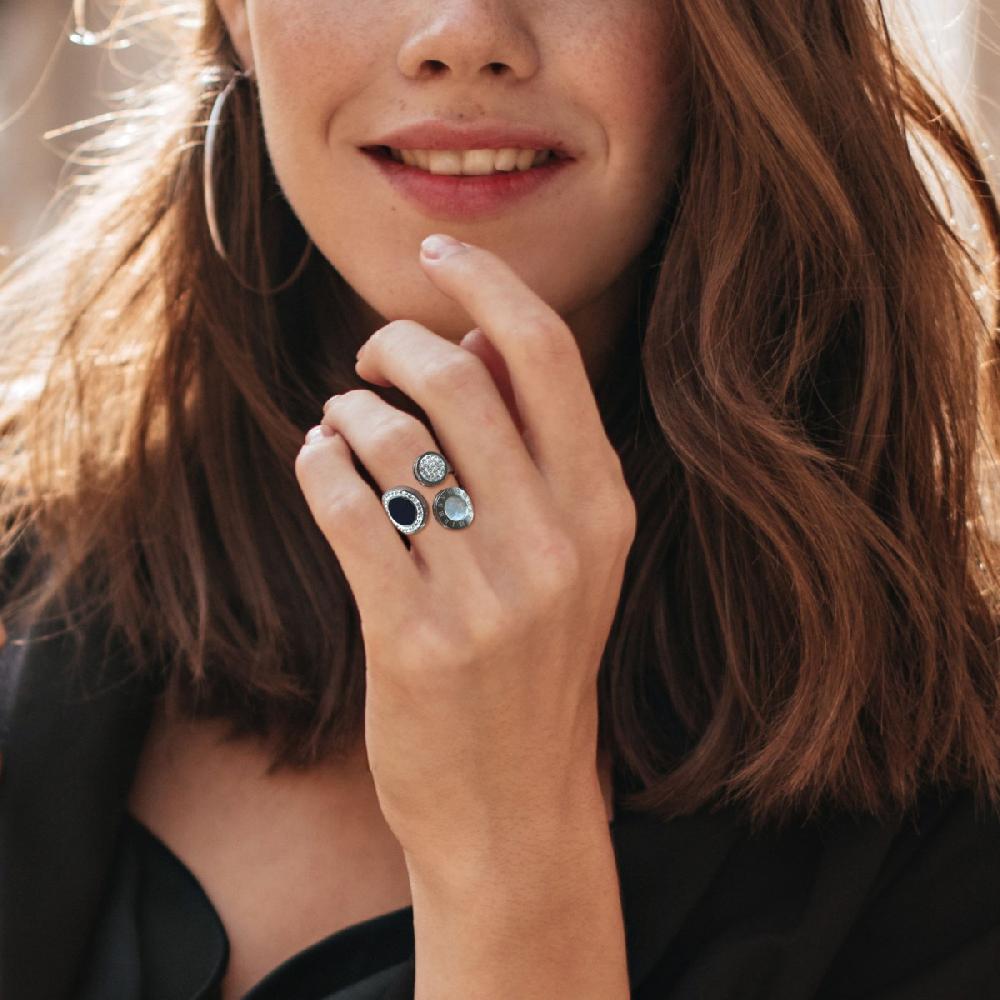 So Charm Bague Taille 54 Par SoCharm Ornée De Cristaux Scintillants Et De Nacre