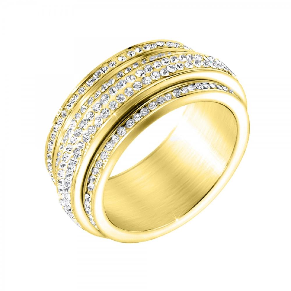 so charm Bague taille 54 SoCharm en acier ornée de cristaux scintillants