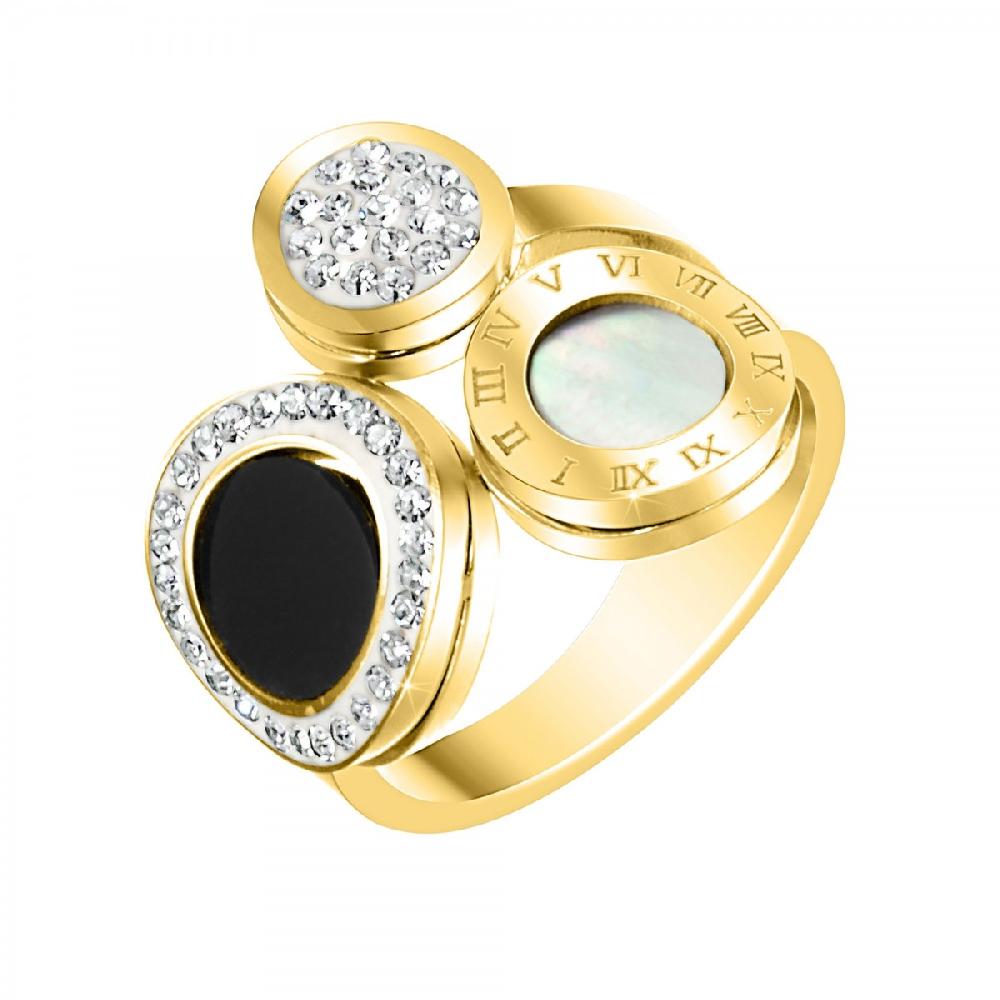 so charm Bague taille 54 SoCharm ornée de Cristaux scintillants et de nacre