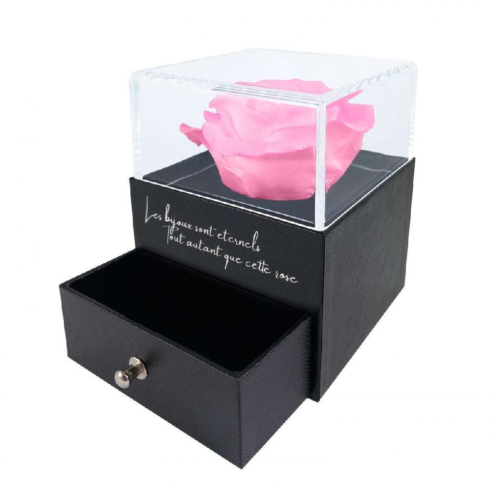 so charm Boite à bijoux décorée d'une rose éternelle - stabilisée rose