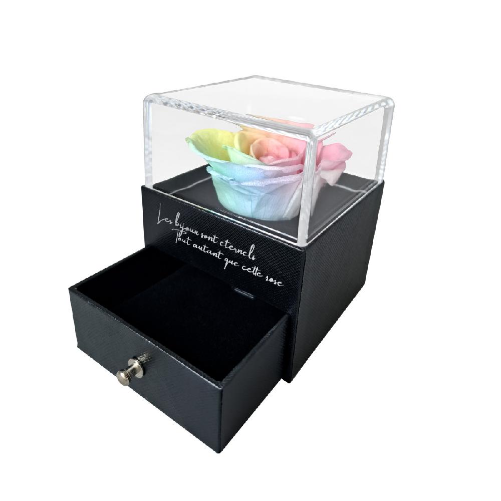 so charm Boite à bijoux décorée d'une rose éternelle - stabilisée multicolore