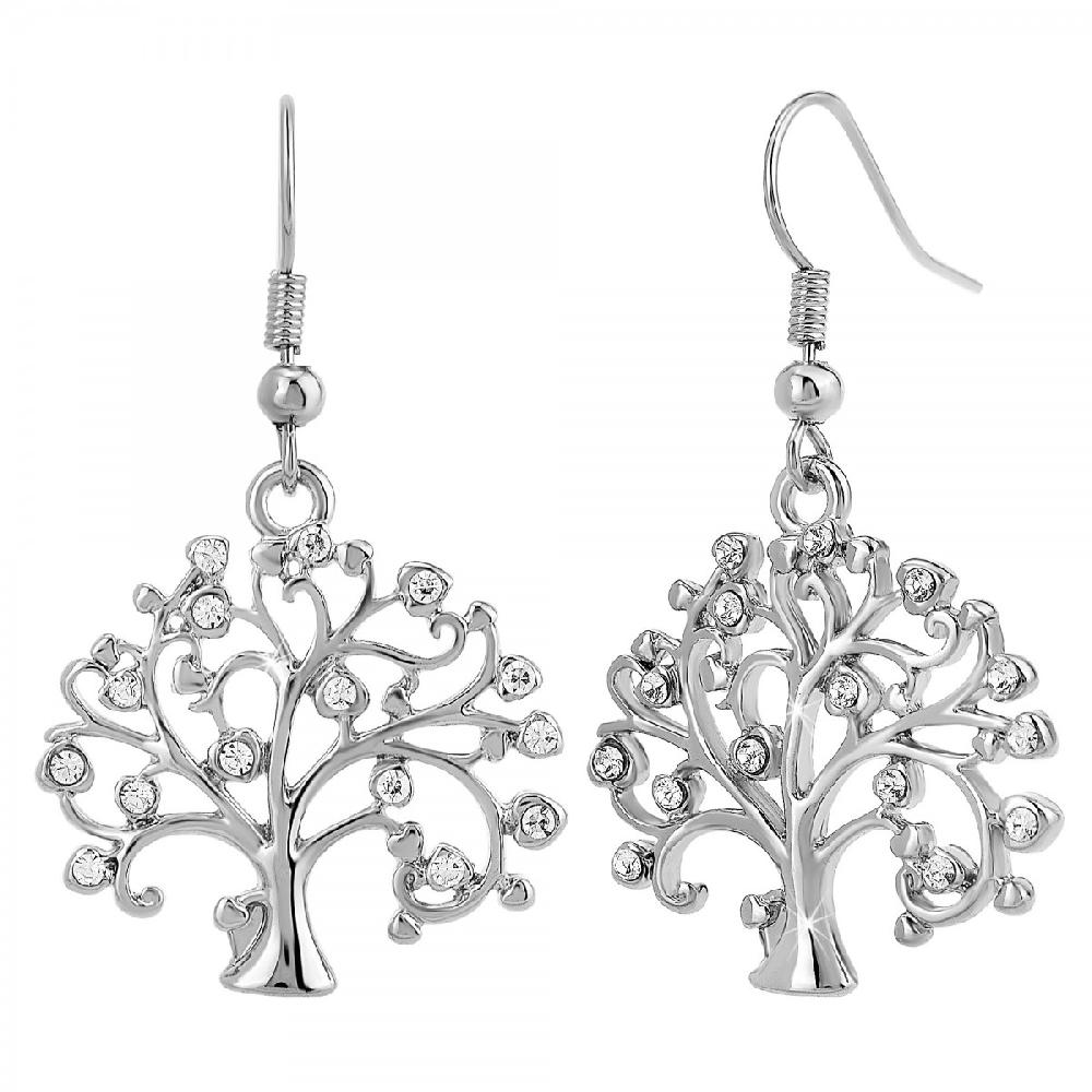 so charm Boucles d'oreilles arbre de vie ornées de Cristaux scintillants par SoCharm