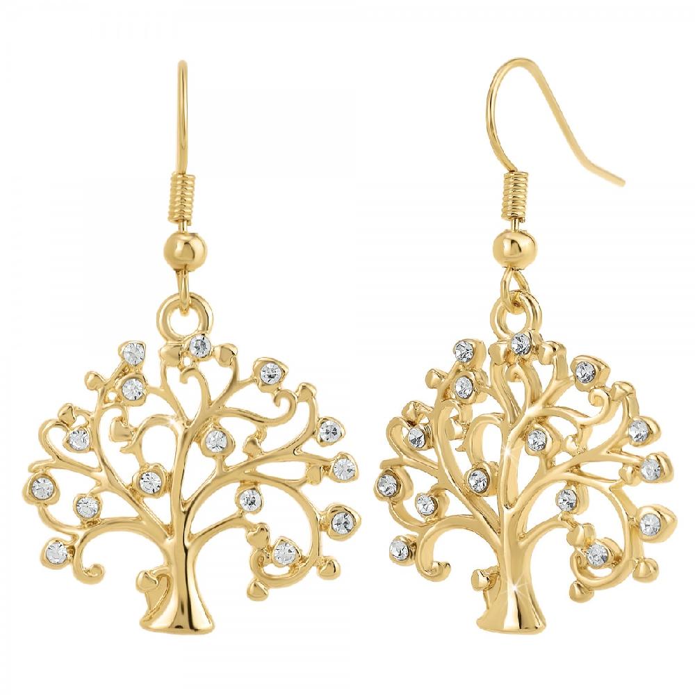 so charm Boucles d'oreilles arbre de vie ornées de Cristaux scintillants par SoCharm