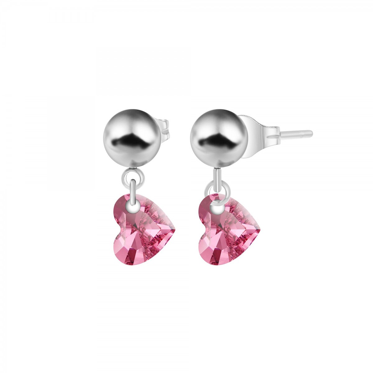 so charm Boucles d'oreilles coeurs SoCharm ornées de Cristaux scintillants