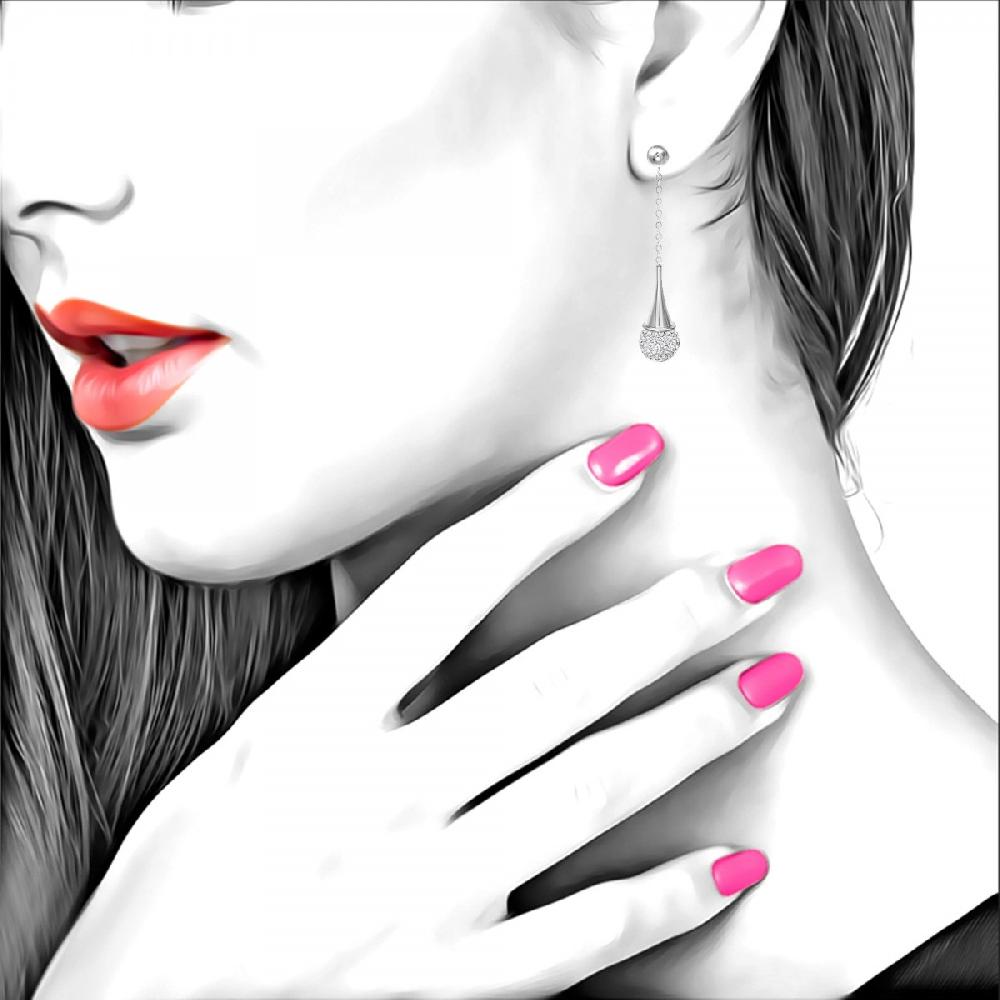 So Charm Boucles D'oreilles En Acier Par SoCharm Ornées De Cristaux Scintillants