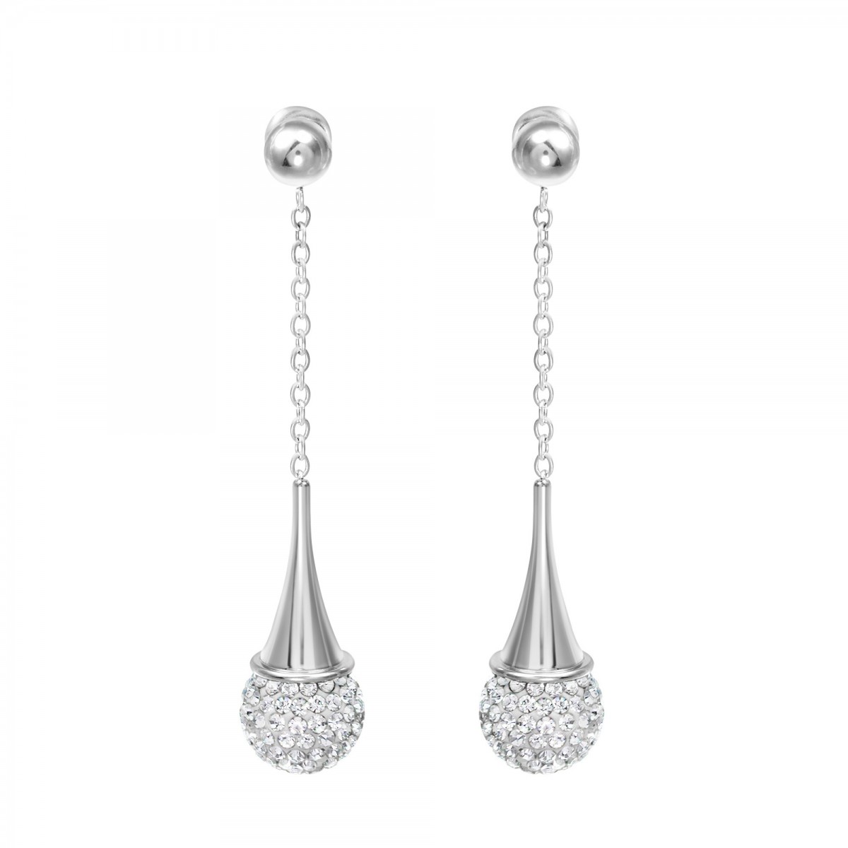 so charm Boucles d'oreilles en acier par SoCharm ornées de Cristaux scintillants