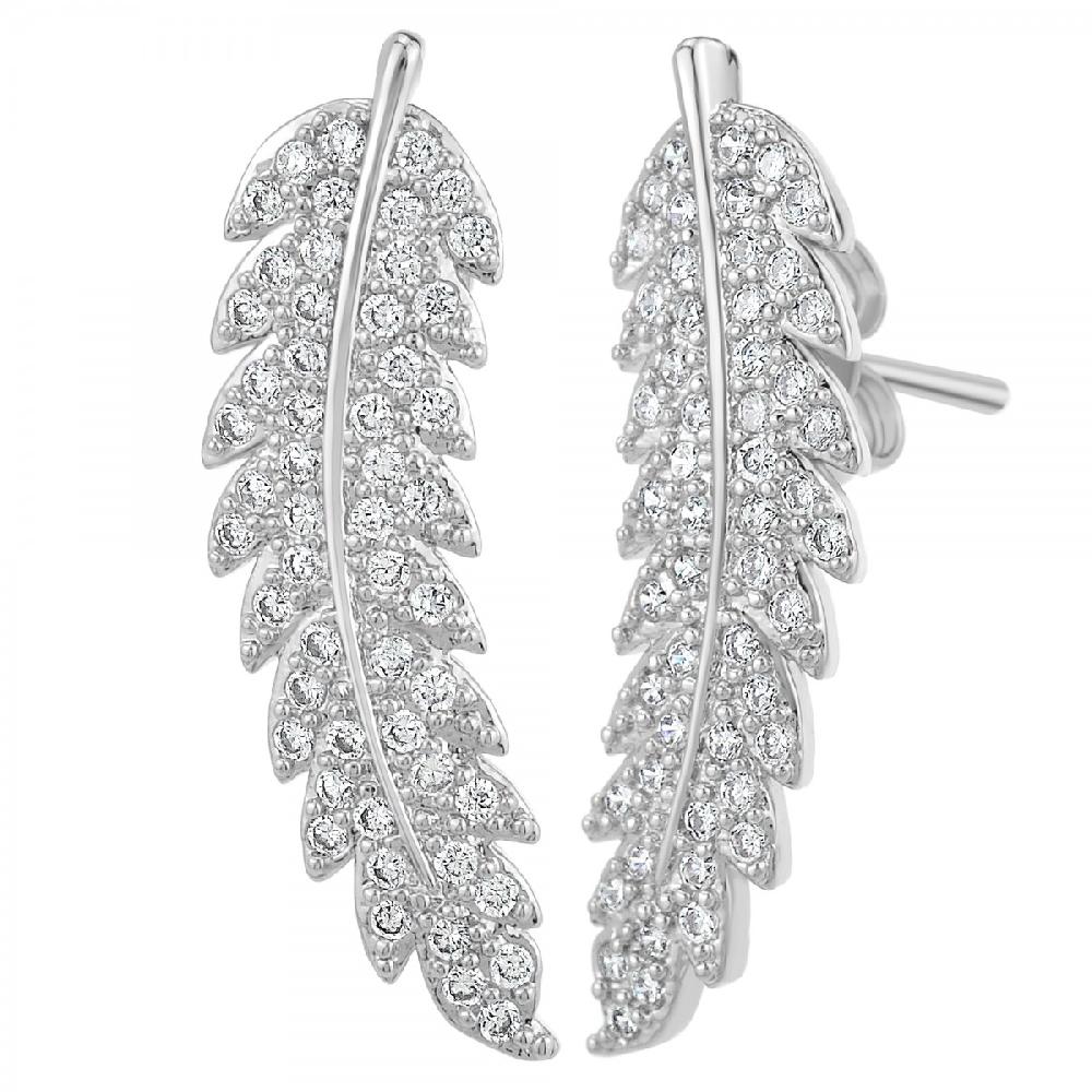 so charm Boucles d'oreilles plumes SoCharm ornées de Cristaux scintillants