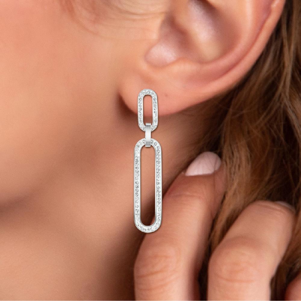 So Charm Boucles D'oreilles SoCharm Ornées De Cristaux Scintillants