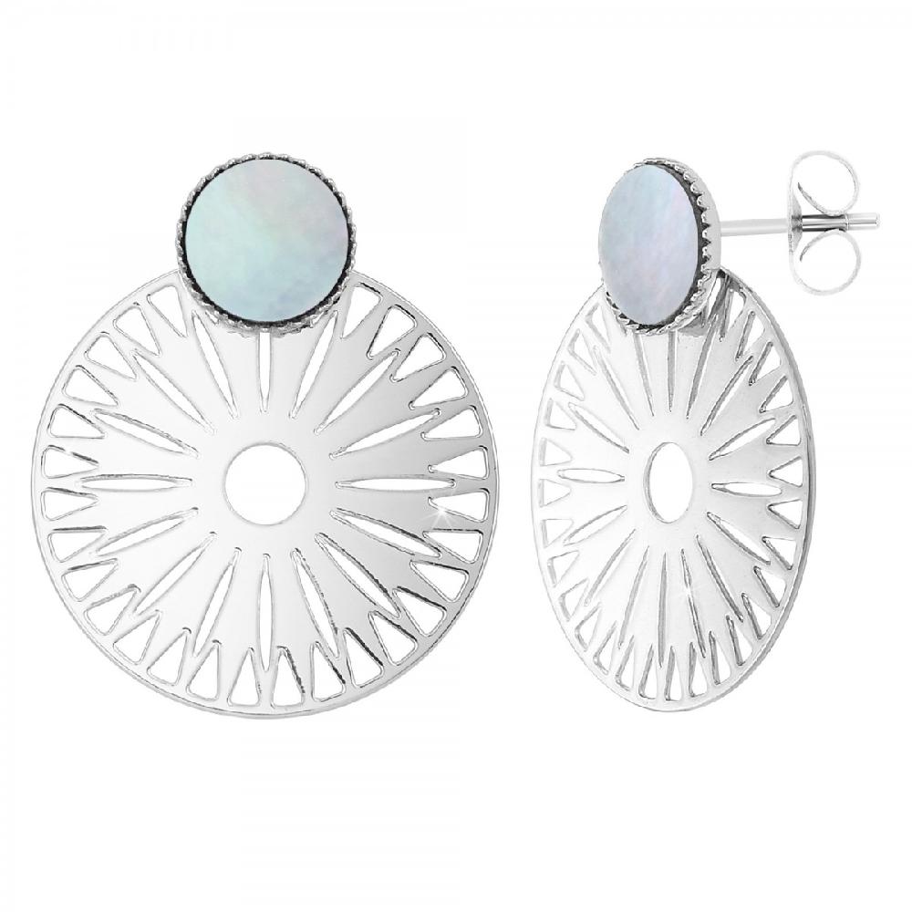 so charm Boucles d'oreilles SoCharm ornées de nacre grise
