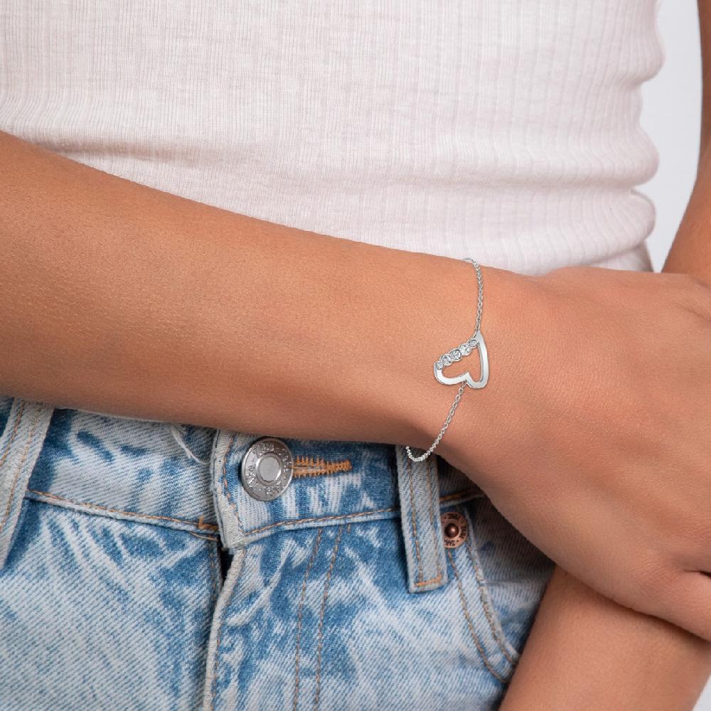 So Charm Bracelet Cœur Par SoCharm Orné De Zirconium