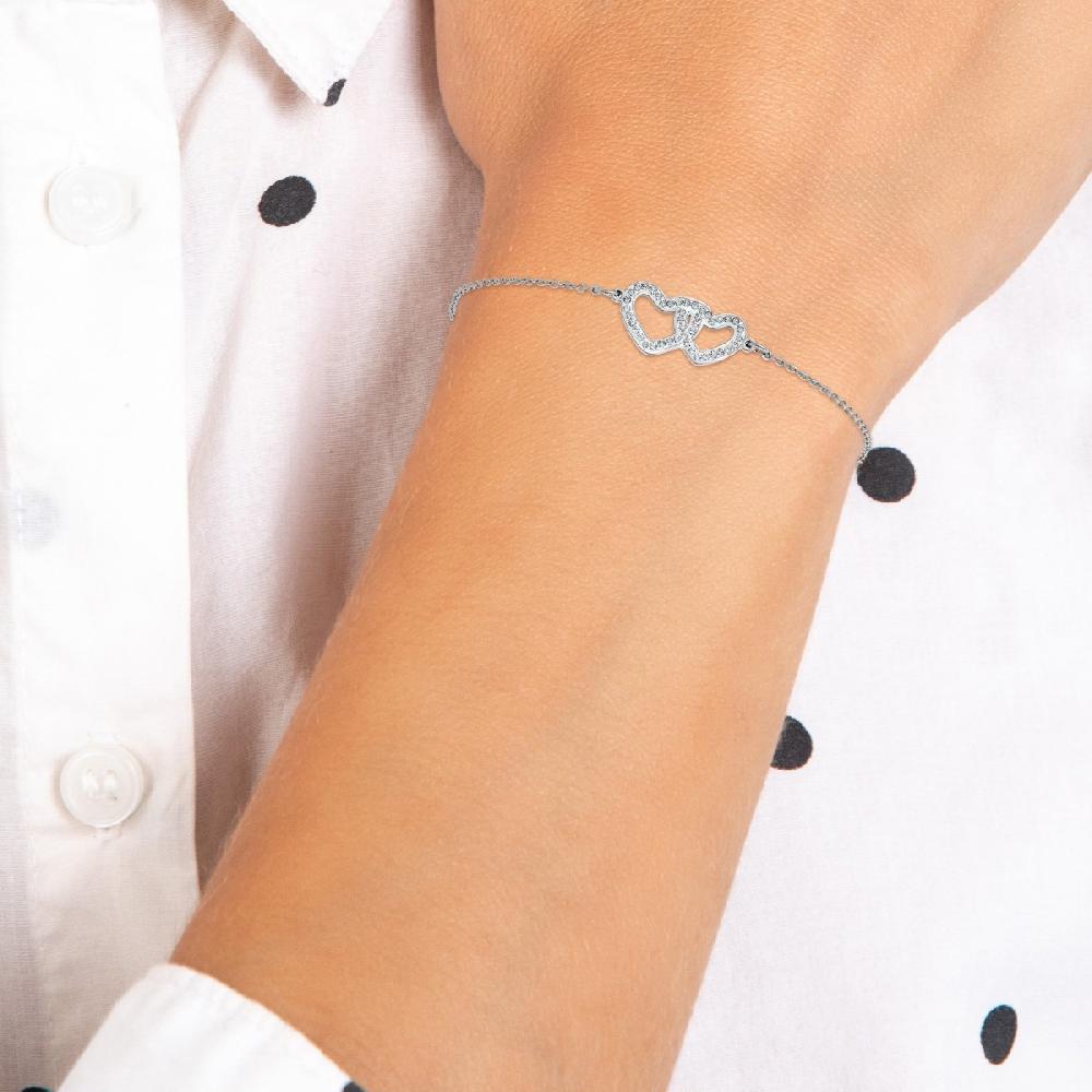 So Charm Bracelet Coeurs Par SoCharm Orné De Cristaux Scintillants