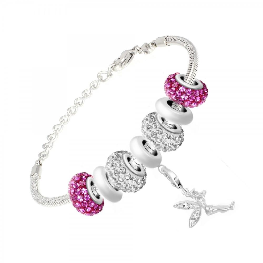 so charm Bracelet de charms perles roses et acier SoCharm